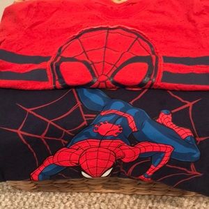 (2) spider-man short sleeve shirts